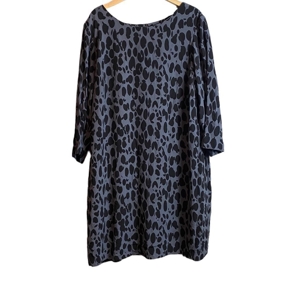 Boden Black and Gray Animal Print Shift Dress